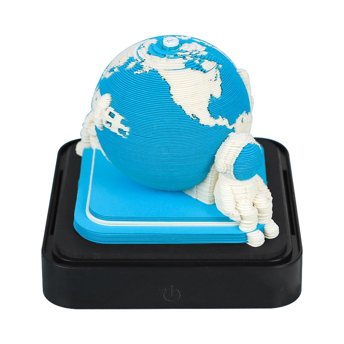 3D Blue Earth Model Paper Sculpture Unique Holiday Gift Loose Leaf Sticky Notes Paper Calendar for Desk Decor and Collection