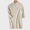 2021 Spring Knitted Half-High Neck Slim Pullover with Five-Point Sleeves