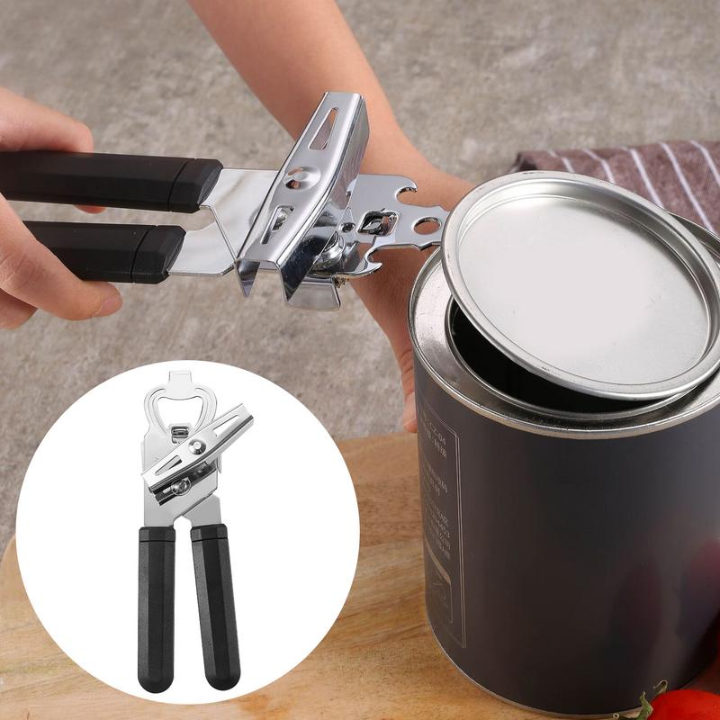 Stainless Steel Can Opener Stainless Steel Manual Can Lid Opener Multi-Functional Lid Remover Tool For Beer Bottle Lids Oval Or