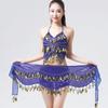 Women Belly Dance Belt Hip Scarf, Bellydance Hip Scarf Skirt Belly Dance Waist Chain with Gold Coins Belly Dance Cloth