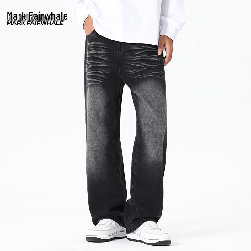 

Мужские джинсы прямого кроя с эффектом потертости и усами кошки Mark Fairwhale 3XL