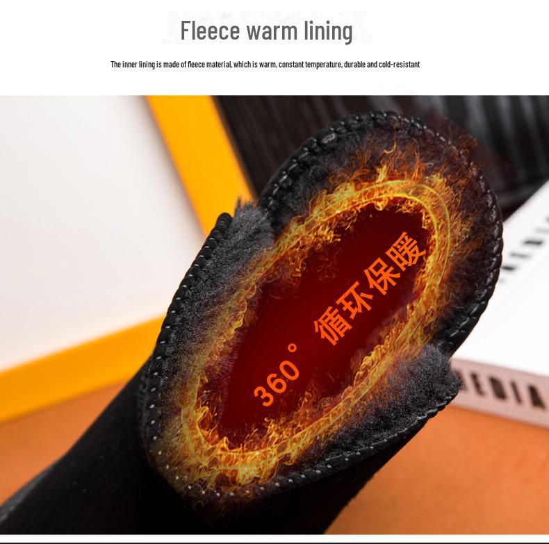 Men's Winter Cotton Snow Boots with Thick Fur Lining - Warm and Stylish Protection for Cold Weather