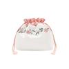 Afternoon Tea Living JD56 Heritage Fleur Embroidered Insulated Drawstring Lunch Pink Bag,