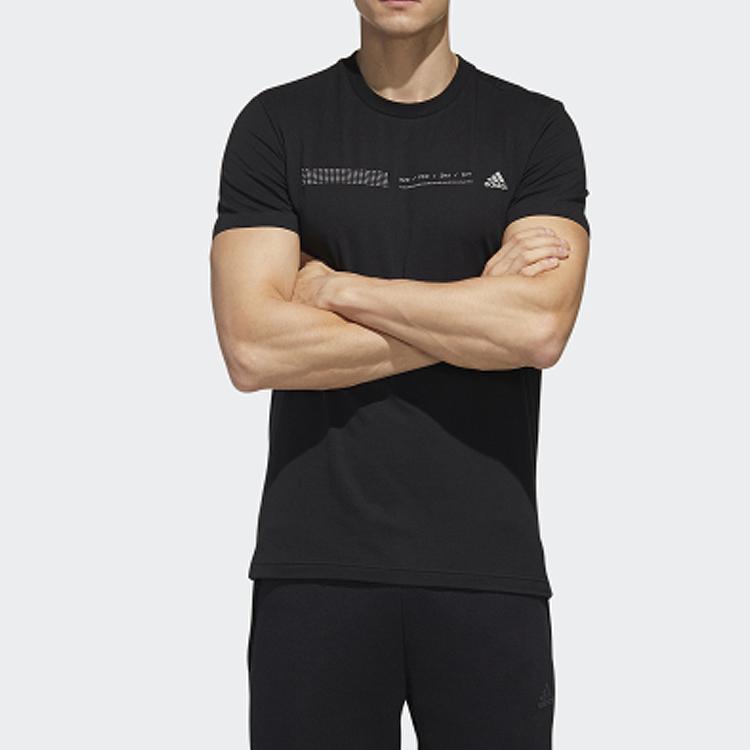 Adidas Minimalist Logo Solid Color Short Sleeve T-Shirt Men Tops Black GL5623