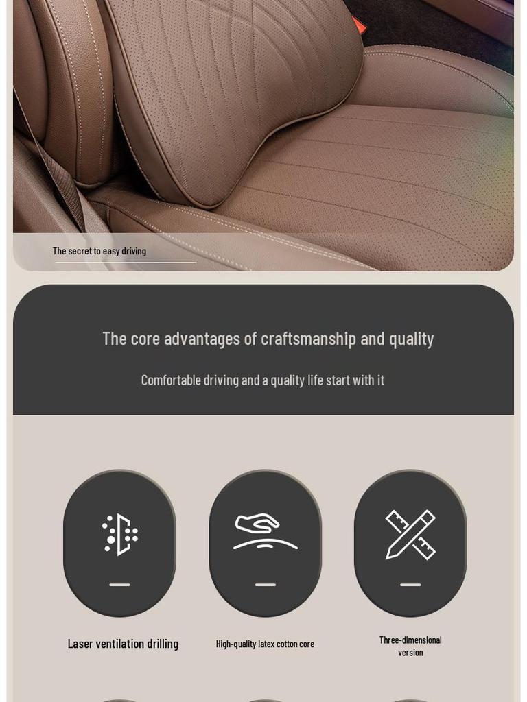 Tank & Wey Car Headrest Neck Pillows and Lumbar Support Cushions for Interior Decoration
