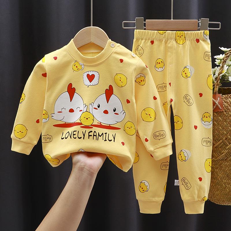 Kinderunterwäsche-Set Reine Baumwolle Neu Jungen-Hauskleidung Baby-Alles aus Baumwolle Warm Mädchen-Herbstkleidung Herbsthosen Kinderkleidung