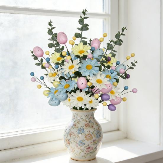 Easter Egg Stems Spring Artificial Floral Picks Simulated Foam Egg Branch for Home Vase Filler Table Centerpiece