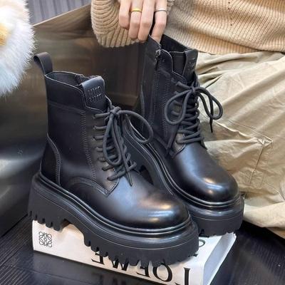 Martin Boots Women's 2025 Autumn New British Style Heightened Platform Versatile Locomotive Boots Large Size Short Boots Women's Single Boots