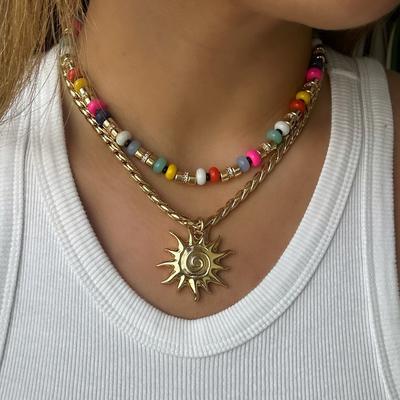 Böhmische Perlenkette Gestapelte Accessoires Schlüsselbein-Kette Nischen-Strand Hawaiianischer Stil Spice Girls Accessoires