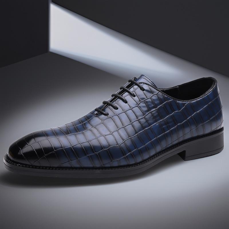 

2025 autumn new business dress leather shoes men s versatile lace-up British personality office shoes men 48
