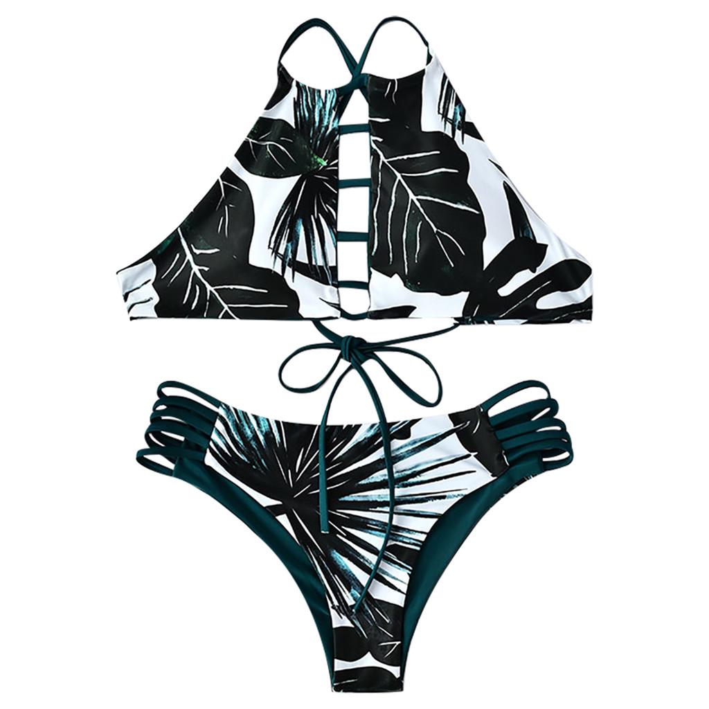 Buy Women Cut Out Print PushUp Pad Sexy Bikini Set Swimwear Bathing Beachwear at affordable