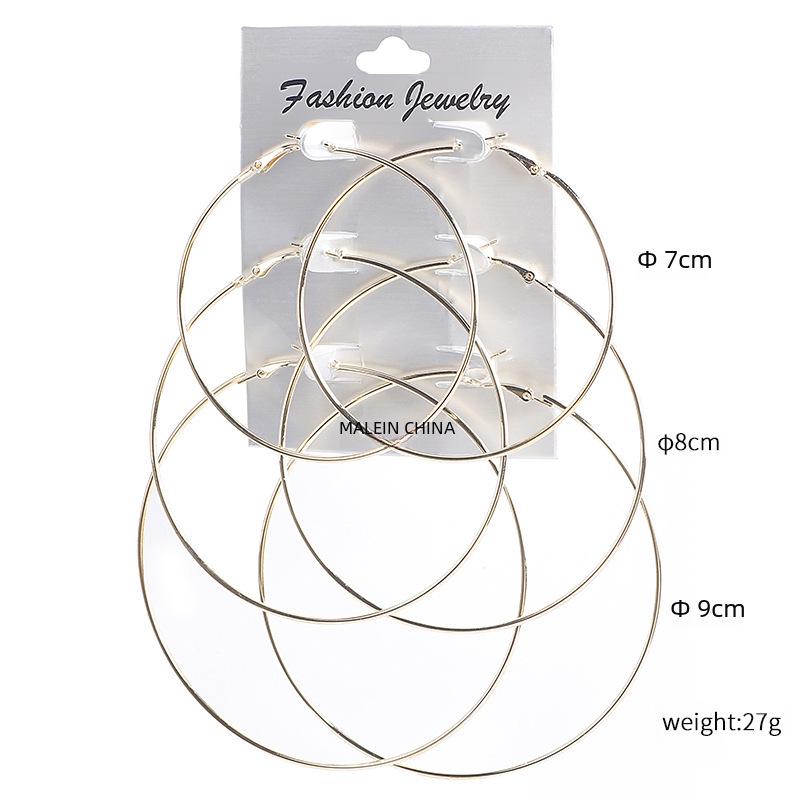 Przesadzone Punkowe Retro Metalowe Kolczyki Kółka dla Kobiet