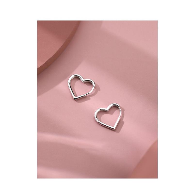 Hollow Heart Shape Buckle Earrings Sweet Fashion Jewelry For Women