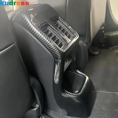 For Honda HR-V e:HEV e:Ny1 RV5 Vezel -2024 2025 Carbon Car Armrest Box Rear Air Condition Vent Outlet Cover Trim Accessories