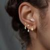Titanium Zircon Opal Stud Earrings for Cartilage, Elegant European & American Style
