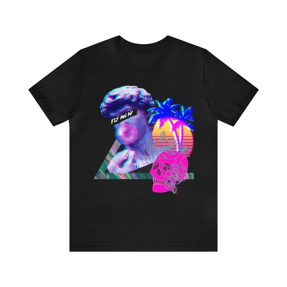 Aesthetic Vaporwave Tshirt Fly Away Unisex Short Sleeve Tee S