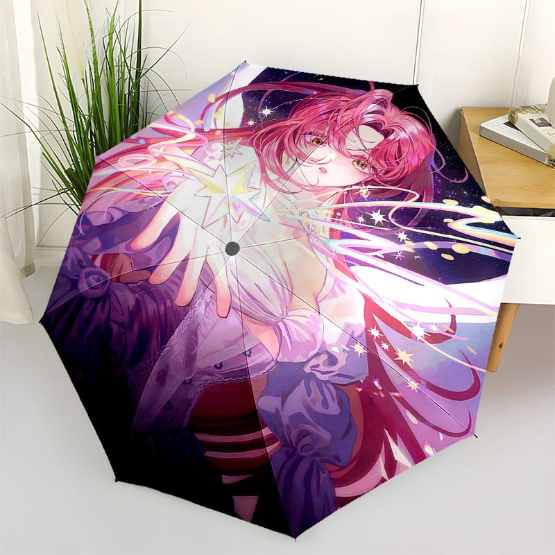 

1pc Magical Girl Outdoor Umbrella - Automatic Opening/Closing, 3-Fold Design, Starry Sky Print, Perfect Gift for Fans, Travelers, Daily Use.J069