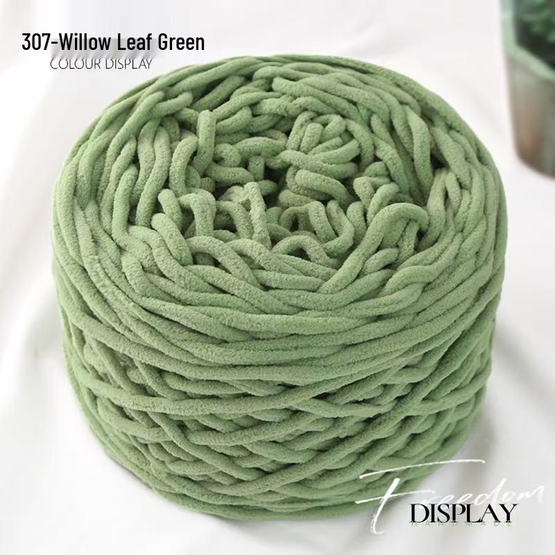 New 3.8 Liang Colored Ice Yarn: Thick Single-Strand for Crochet - Ideal for Shoes, Slippers, Scarves, and Seat Cushions.