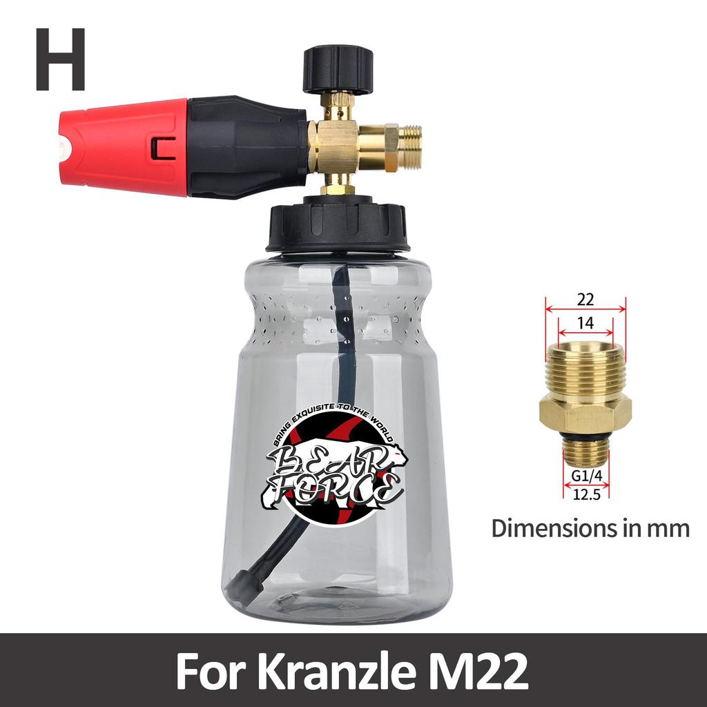 Pressure Washer Snow Foam Lance Foam Nozzle Car Wash Foam Maker for Karcher Elitech Daewoo Bort AR Bosche Mac Pressure Washer