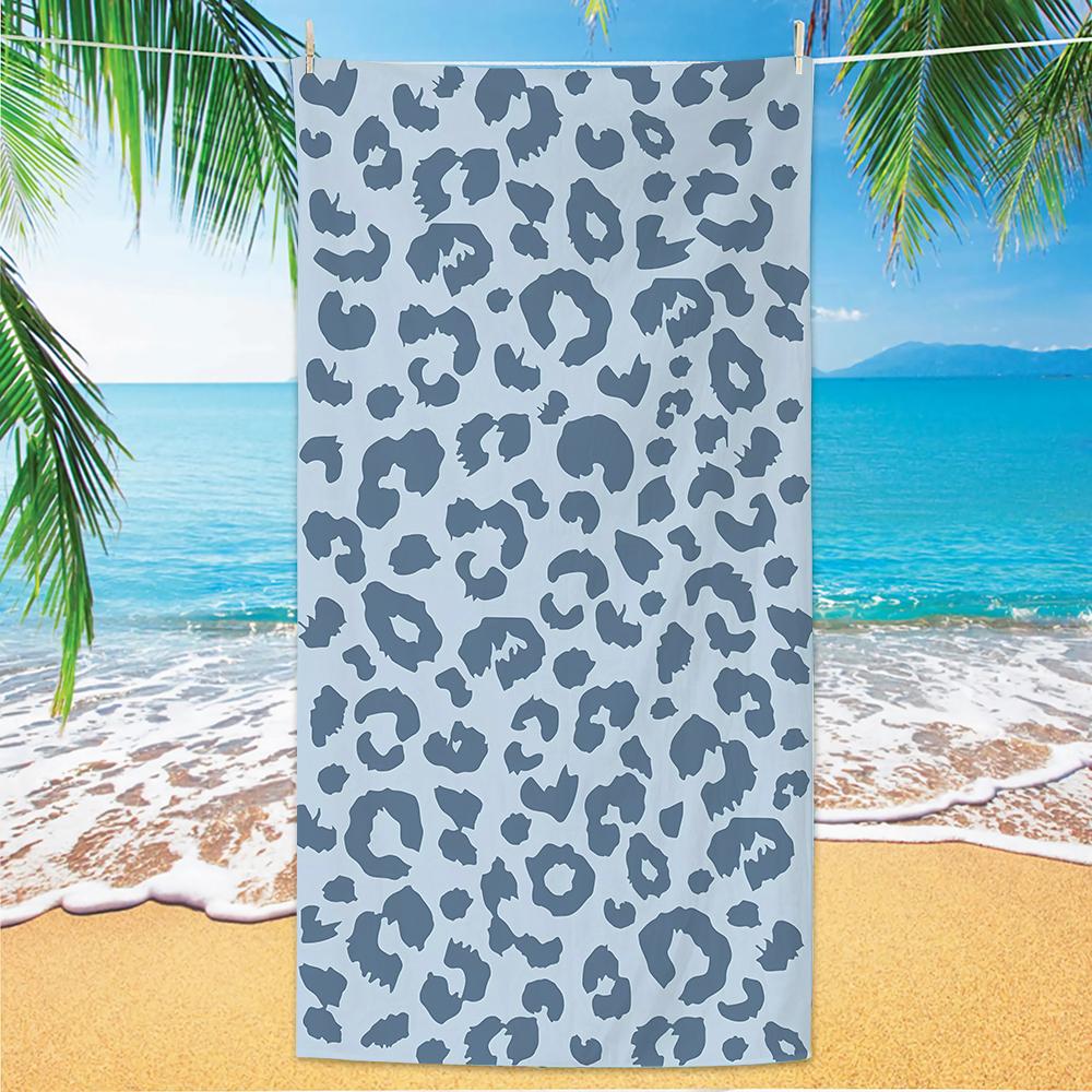 

Leopard Print Beach Towel, Digital Printing Thin Quick-Dry Anti-Sand Microfiber Lightweight for Swim, Yoga, Travel, Gym, Gift W30*H60(CM)