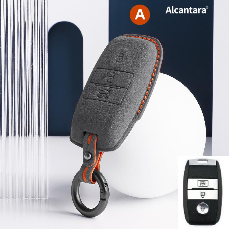 For Kia Rio Picanto Ql Sportage Ceed Cerato Forte Gt Stinger Sorento Optima K2 K3 K4 K5 Car Key Case Suede Keychain Cover Shell