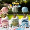 Blue Pink Hot Air Balloon Cake Topper Gender Reveal Party Cake Decoration Kids Boy Girls Birthday Party Supplies Baby Shower