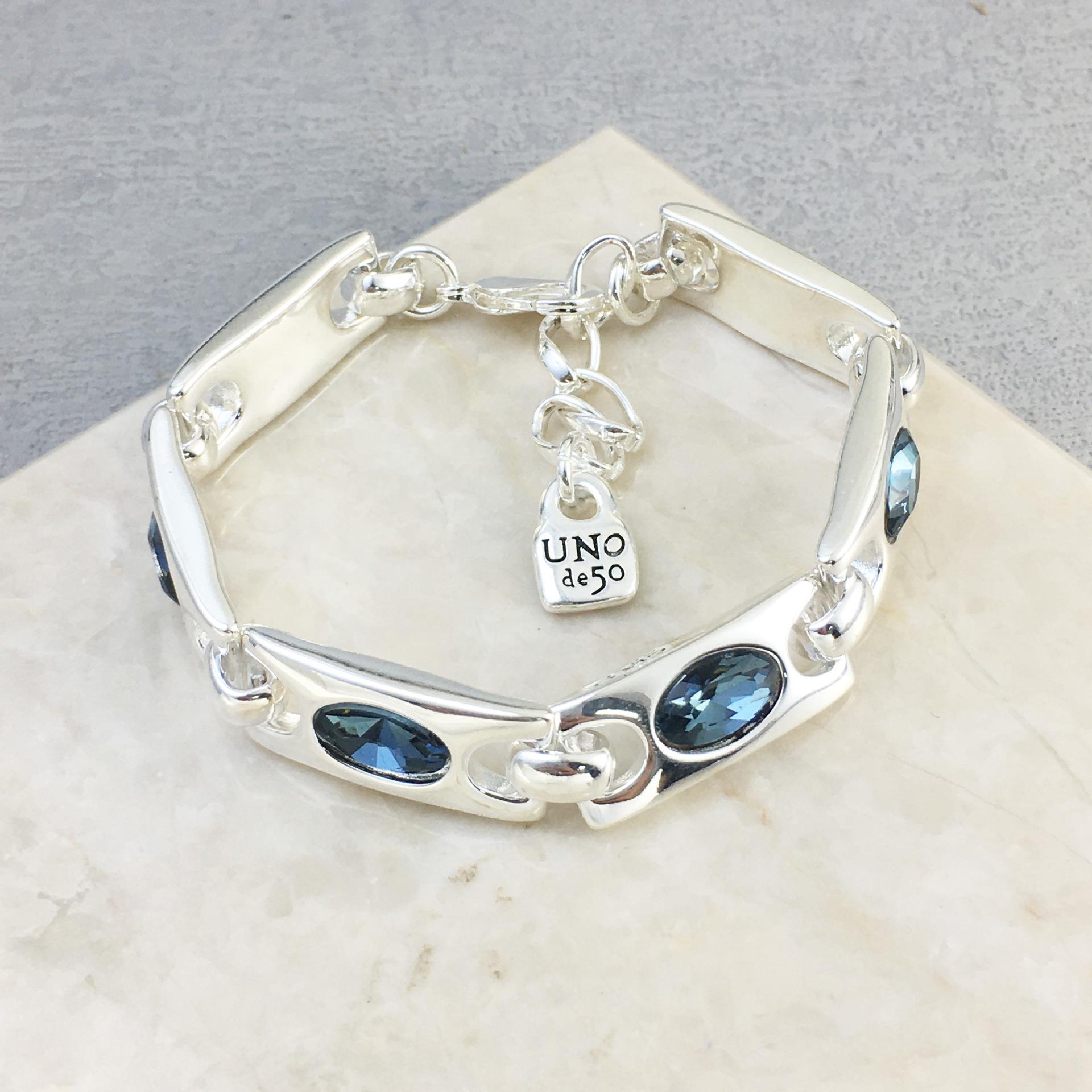 

2024 Изысканный женский браслет с испанскими драгоценными камнями от UNOde50 - Романтичный ювелирный подарок