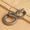 Brass Snake Keychain Pendant Antique Animal Statue Ornament for Home Decors and Desktop Sculpture Fengshui Miniature