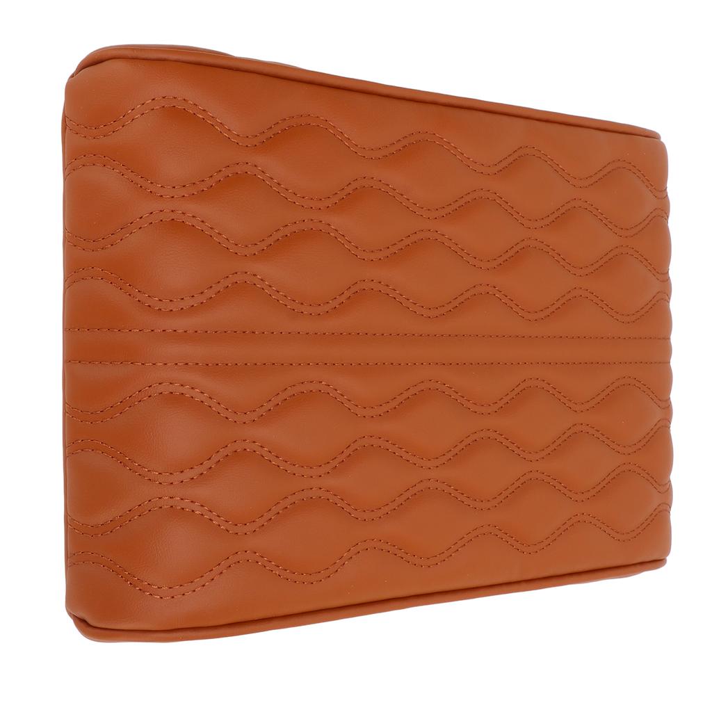 Center Console Armrest Cover Pad   PU Leather Waterproof Elastic Strap for SUV Truck Car