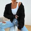 Women's V-Neck Long-Sleeve Knit Cardigan: Solid Color, Trendy, and Versatile Autumn/Winter Outerwear