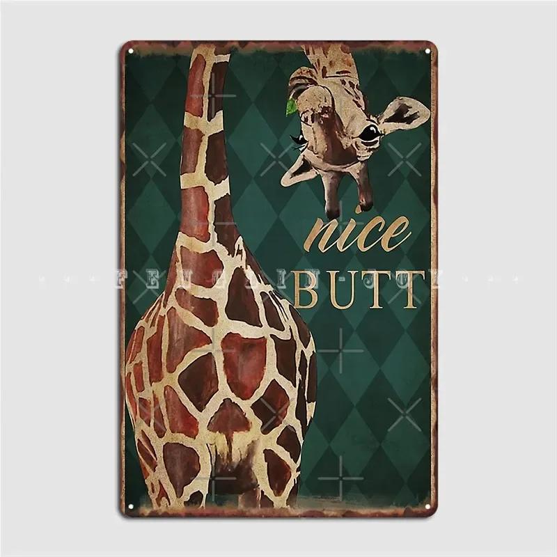 

DORA Tin Sign Nice Butt Giraffe Metal Sign Wall Pub Club Bar Custom Wall Decor Tin Sign Poster 20x30cm（7.8x11.8inch）