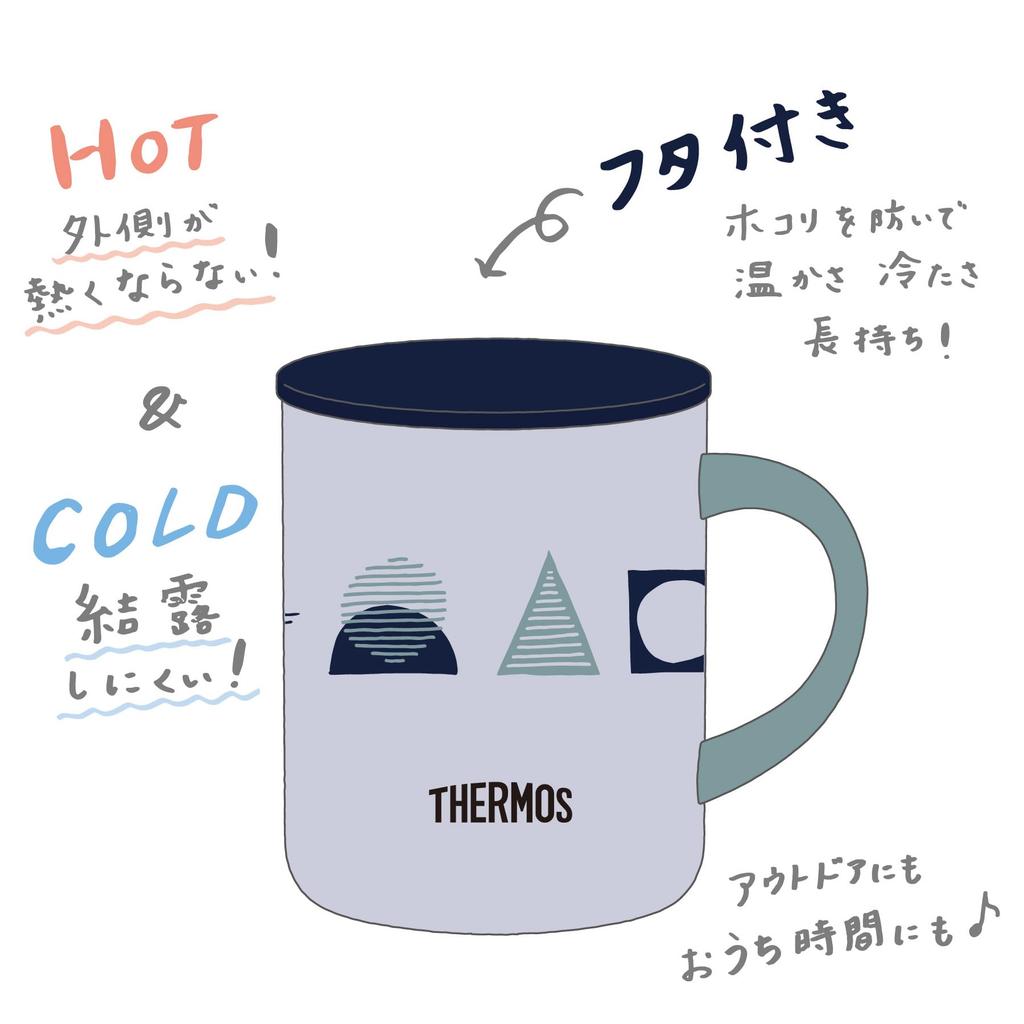 Thermos Vacuum Insulated Navy Mug, 450ml, Pattern, JDG-452LTD (NV-PTN)