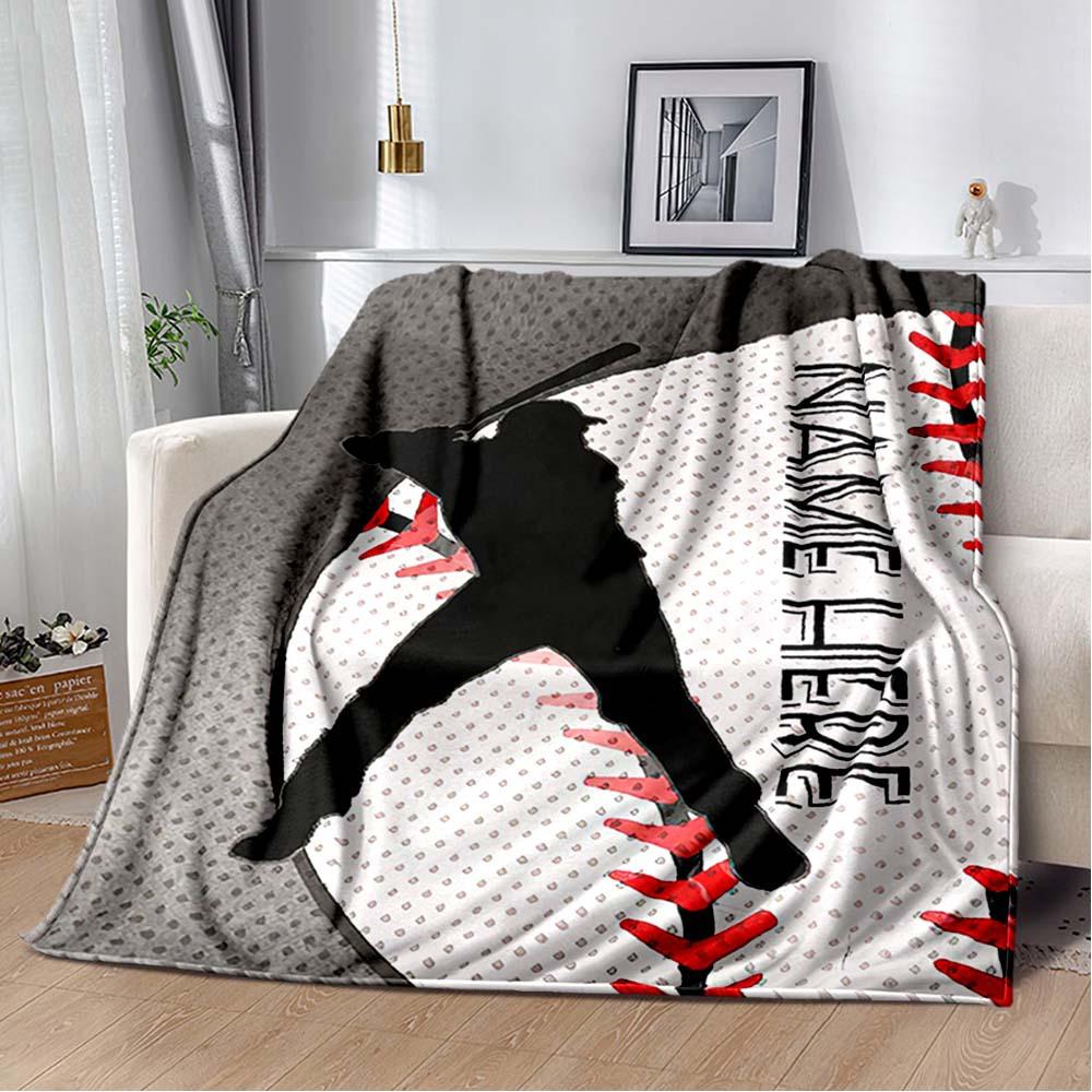 Baseball Player Customize Your Name Blanket Warm Comfortable And Soft Blankets Are Suitable For Home Chairs Office Sofas Sofas Office Camping And