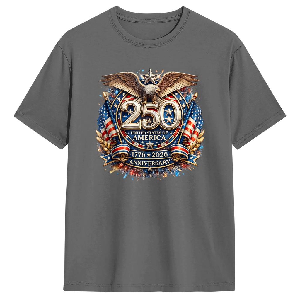 Vintage Th Anniversary Eagle Independence Years of Freedom TShirt Unisex Cotton T Shirts Short Sleeve Tees Plus Size Tops