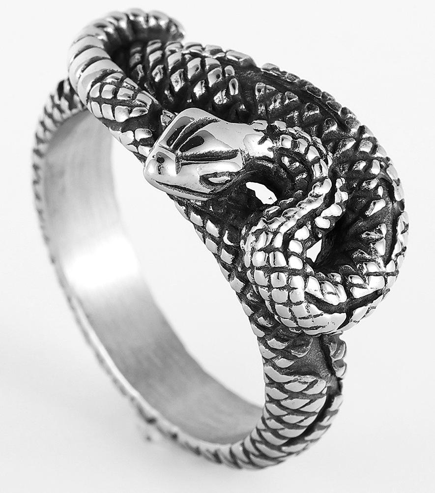 Inel de șarpe personalizat retro din oțel titan, stil animal, nou, la vânzare