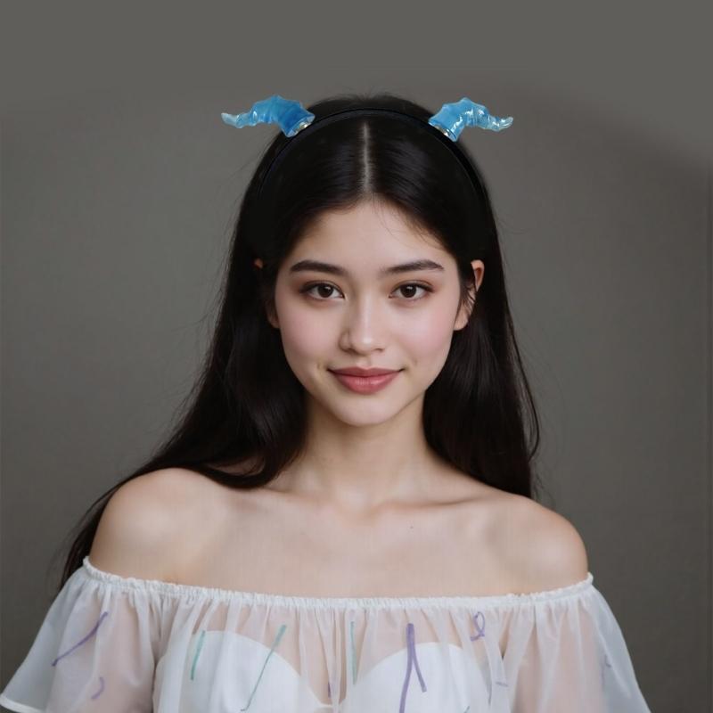 Handmade Devil Horn Hairband Girls Cosplay Accessories Beast Horns Fursuit Masquerades Halloween Cosplay Party