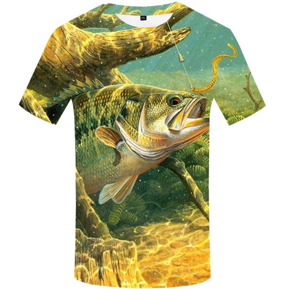 Tuna Ocean Digital Printed Short Sleeve Men's Fishing Enthusiast T-shirt Hot Selling Fashionable Men's Clothing