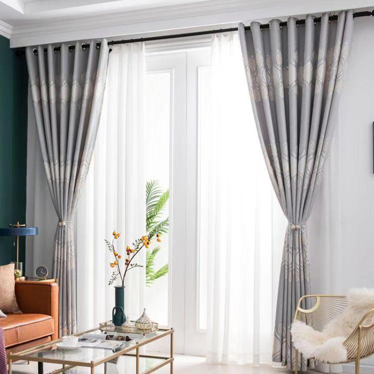 Nordic Blackout Jacquard Bamboo Cotton Curtains for Living Room, Bedroom, or Balcony