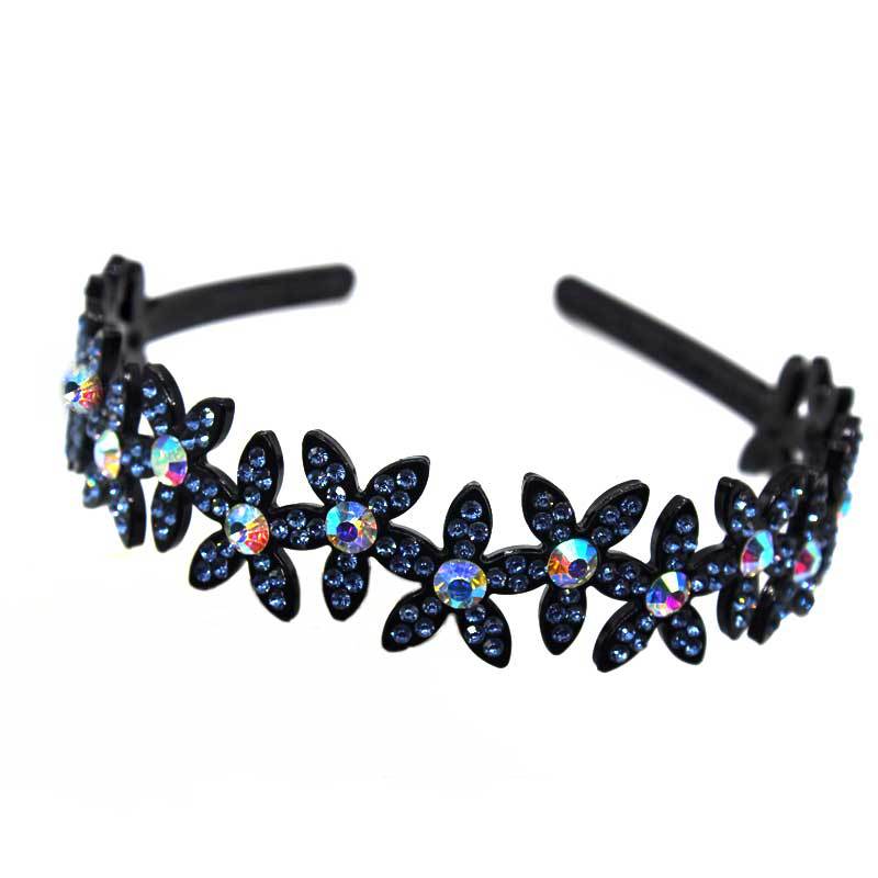 Korean Style New Hair Band Braided Hair Pressing Diamond Net Celebrity Hair Band Non-slip Headdress Wash Face Plastic Headband Broken Hair Clip