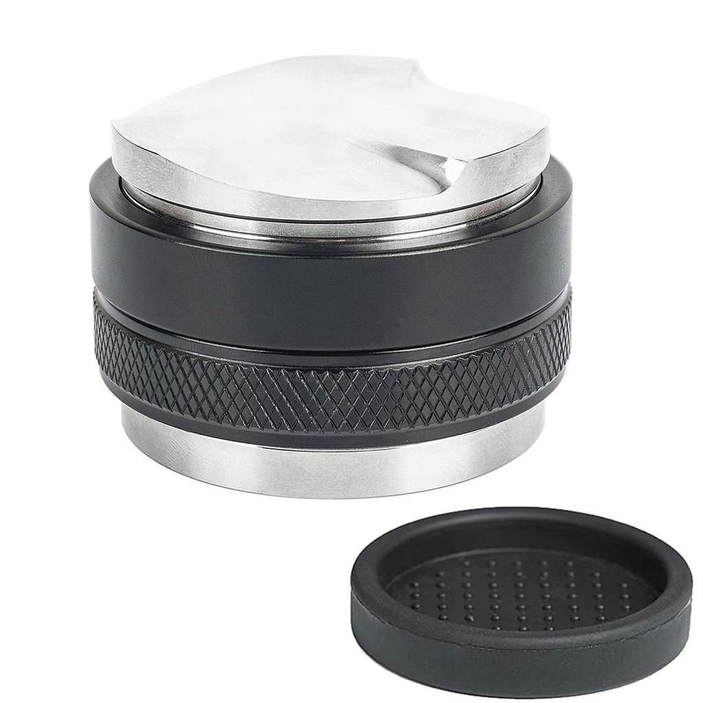 Justerbart djup 53/58mm Kaffefördelare Tamper Professionell Espresso Handtamper Dubbelhuvud Kaffenivellerare Portafilte
