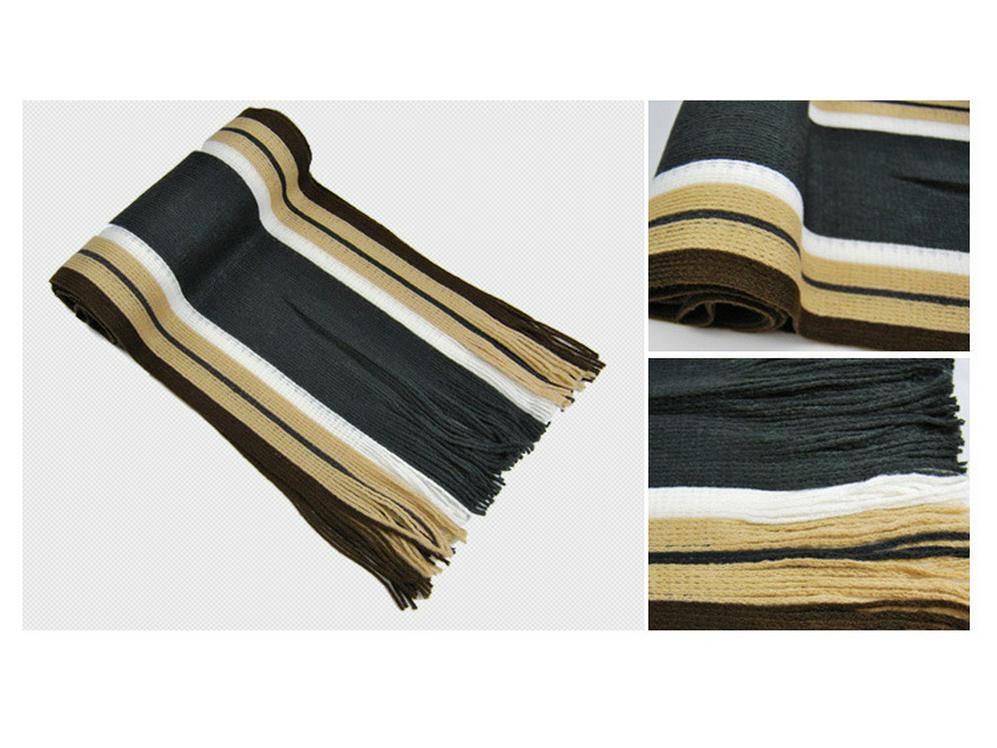 Autumn/Winter Men's Tassel Striped Snood Scarf - Thickened & Widened