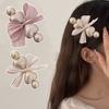 Women Hairpin Heart Shape Imitation Pearls Bowknot Decor Hair Clip Side Bang Hair Pin Hair Styling Tool Hair Accessories