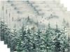 Green Tree Snow Christmas Placemats Set of 4 12x18 Inch Winter Table Mats for Party Kitchen Dining Decor