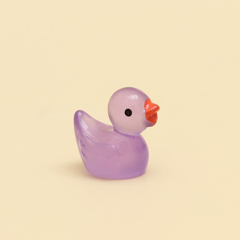 Miniature Colorful Luminous Duck Resin Ornaments for Micro Landscape and Moss Decor