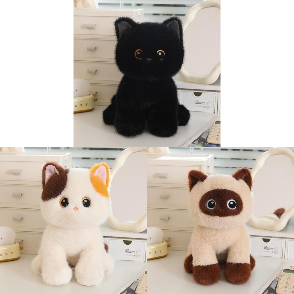 Plush Siamese Cat Toy With Pp Cotton Filling For Kids And Adults