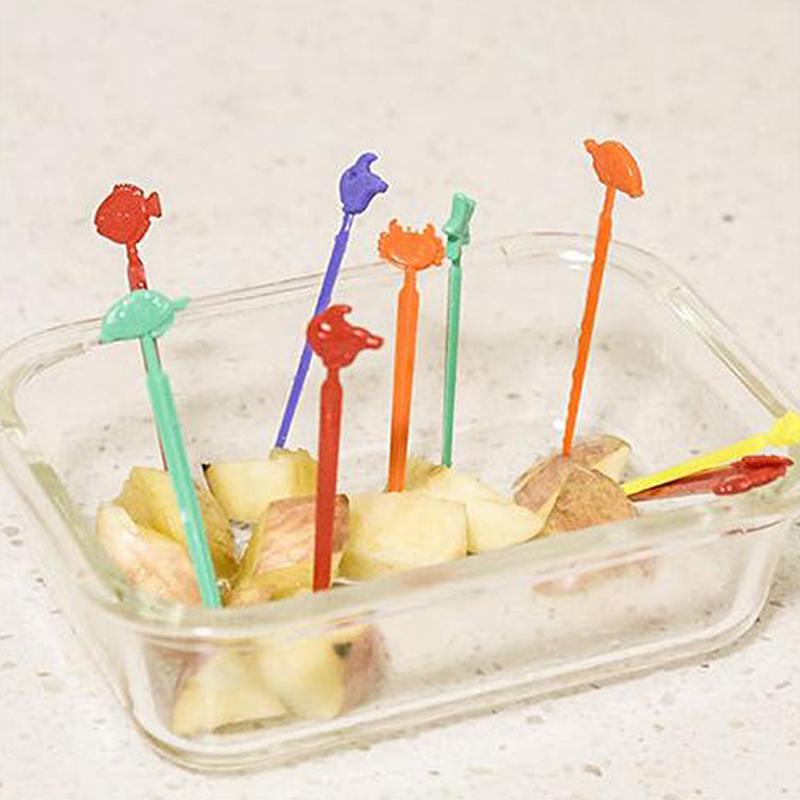 20Pcs/Set Cute Animals Fruit Forks Kids Snack Dessert Decoration Forks Toothpick