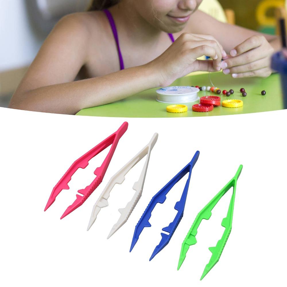 30pcs Plastic Bead Tweezers Slip Resistance Craft Tweezers Plastic Tweezers  For Jewelry Making
