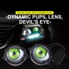 1-2Pcs Car Dynamic Devil Eye Moto Decorative Headlight Demon Eye Universal Modification Headlights 3D Lens Design Remote Control