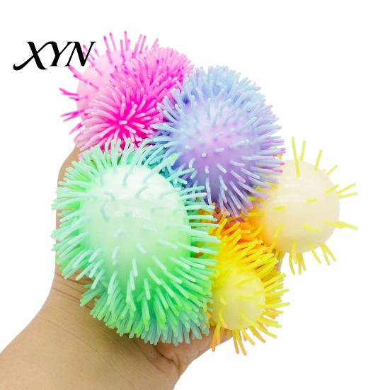 Soft Squeeze Toy Stress Relief Fuzz Ball Toy, TPR Fuzzy Fidget Reusable Anxiety Relieving Office Desk for Focus Aid, Hand Relaxation