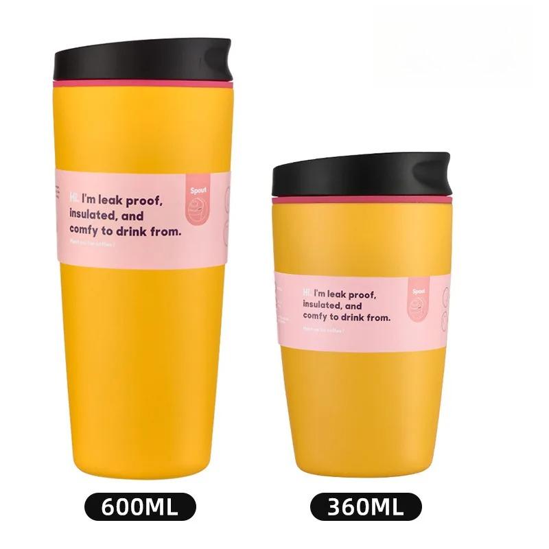 

Minimalist Stainless Steel Thermo Mug Vacuum Insulated Coffee Cup Leakproof Lid Travel Silent Base Thermos Cups Thermal bottle 360ml